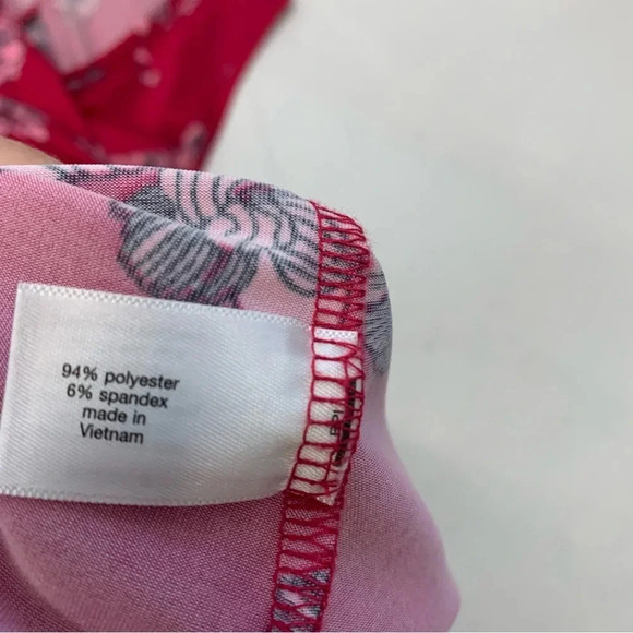 Lane Bryant Sleeveless Top Size 18/20  Pink Floral Tiered‎ Hi Low Stretch Tunic - Picture 6 of 10